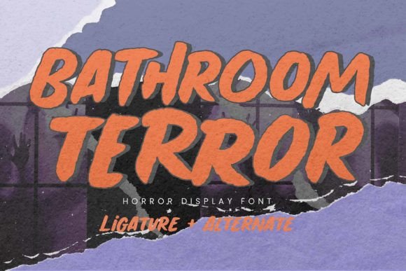 Bathroom Terror Font: Bold, Textured Display Type for Handmade Creators